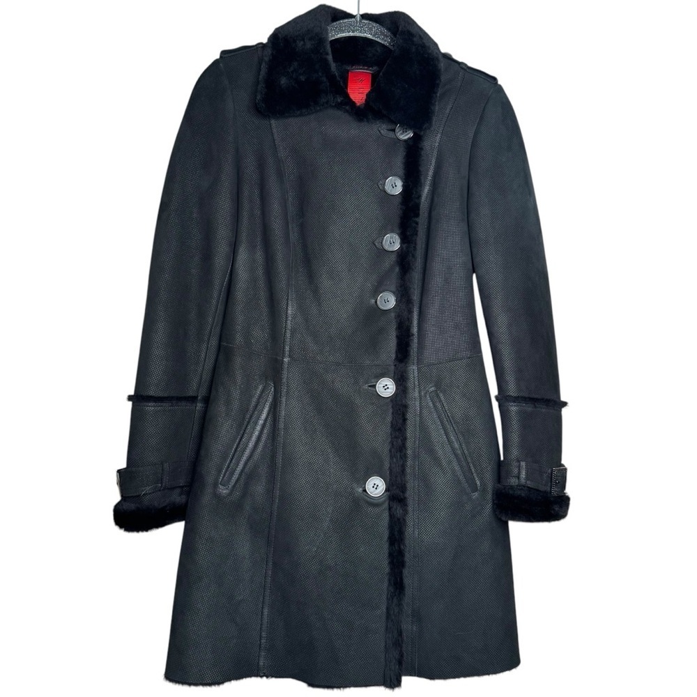 Denimaxx Couture Black Lambskin Jacket Long Coat Women’s Small